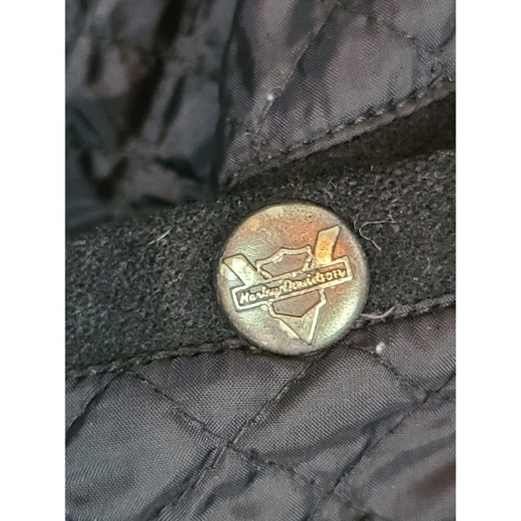 Harley-Davidson Milwaukee Women's (XX-S) Black & Green Wool Moto Biker Jacket - Picture 12 of 12